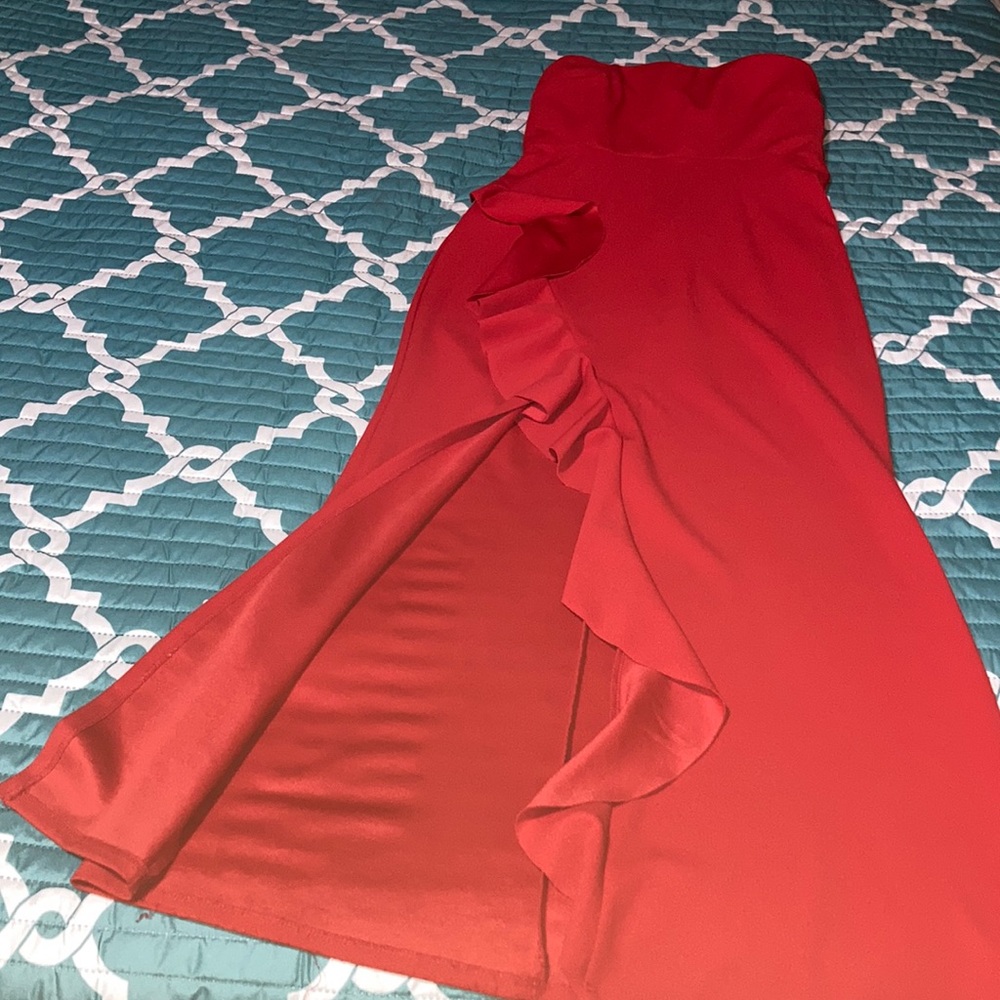 red evening gown
